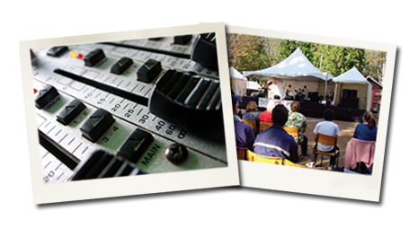 sound mixer and outdoor stage