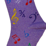 Aim 10008F Metallic Purple Multi Note Socks