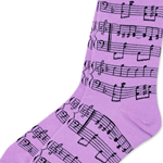 Aim 10047G Purple Sheet Music Socks