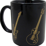 Aim 1814 Guitar Mug Black and Gold