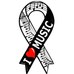 Aim 21364 Ribbon Magnet I Love Music