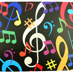 Aim 40015 Music Notes Mouse Pad - Multicolored