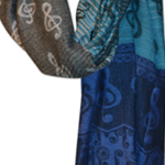 Aim 56465 Pashmina Scarf with G-Clefs-Blue