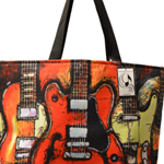 Aim MUBA11 Red Abstract Guitar Tote Bag
