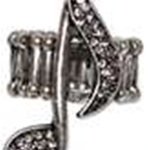 Aim 53163 Crystal Music Note Stretch Ring