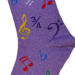 Aim 10008F Metallic Purple Multi Note Socks