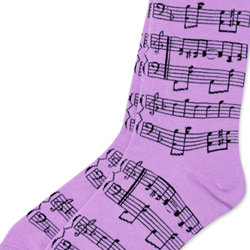 Aim 10047G Purple Sheet Music Socks