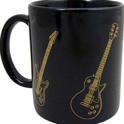 Aim 1814 Guitar Mug Black and Gold