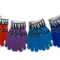 Aim 9150 Stretch Gloves Keyboard/Music Staff