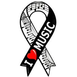 Aim 21364 Ribbon Magnet I Love Music