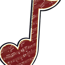 Aim 78078 Magnet Heart Note W/ Sheet Music