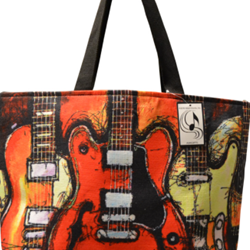 Aim MUBA11 Red Abstract Guitar Tote Bag